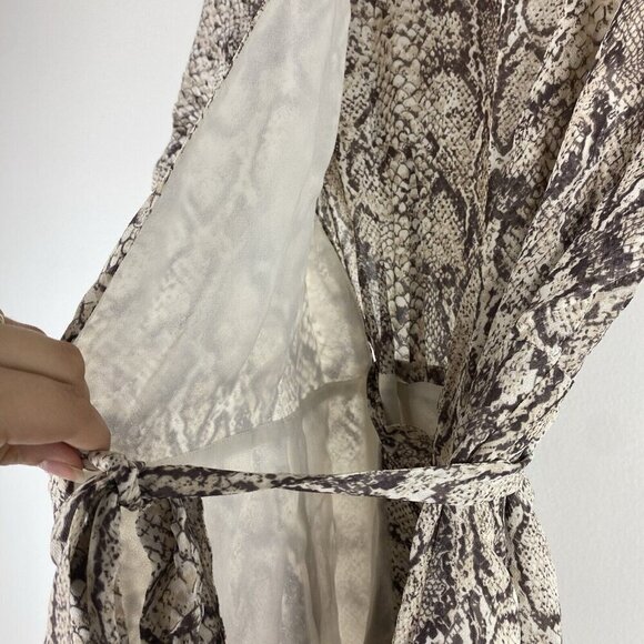 Reformation Women's Snakeskin Print Short Sleeve Wrap Dress Size XS Mini Monica - Picture 4 of 10